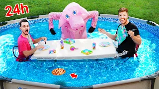 24 STUNDEN NUR PEPPA WUTZ FARBE ESSEN CHALLENGE im RIESEN XXL POOL (Peppa Pig)