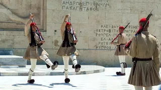 ATHENS: Changing of the Guard - Greek Parliament/Tomb of the Unknown Soldier.