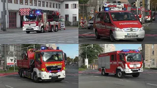 [Brand im Tunnel] Einsatzfahrten der Feuerwehr Darmstadt und Werkfeuerwehr Merck