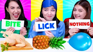 Lick, Bite or Nothing ASMR Food Challenge by LiLiBu