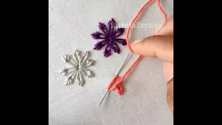 Hand Embroidery, Easy Snowflakes Embroidery by hand