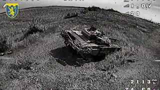 Знищення танка окупантів львівськими аеророзвідниками