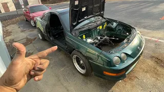 K24a2 swapped integra getting prepped for Hday!!! ￼