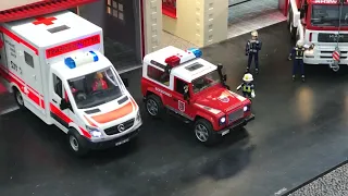 Bruder Trucks Feuerwehr Einsatz, Feuerwehr wird alarmiert und rückt aus!