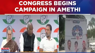 Congress Starts Campaign In Amethi With Cutouts of Rahul Gandhi, Priyanka Gandhi & Akhilesh Yadav