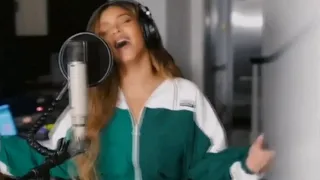 All footage of Beyoncé in the studio recording The Gift.