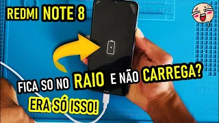 XIAOMI REDMI NOTE 8 fica só no raio e não carrega? ERA SÓ ISSO! ( Simples )