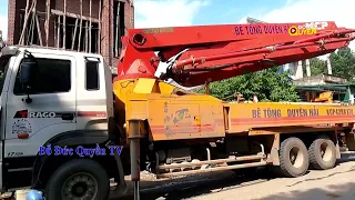 Xe Phun Bơm Bê Tông Tươi KCP42RX170 Và Xe Trộn Bê Tông Tươi Làm Việc Đổ Mái Nhà | Đỗ Đức Quyền TV