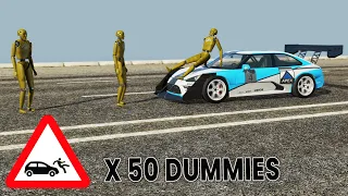BeamNG Drive - Cars vs 50 Dummies