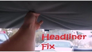 How to fix car's Headliner with Carpet tape -- tips made EASY -- CHEAP NO GLUE or Spray