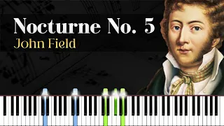 Nocturne No. 5 - John Field | Piano Tutorial | Synthesia | How to play