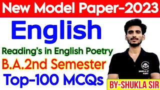 🔴Live Lecture-1 | English BA 2nd semester | New model paper- 2023 | M.imp 100 mcqs | English MCQs