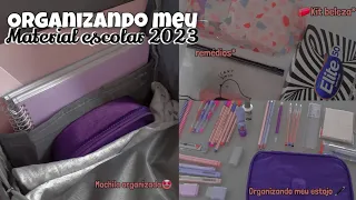 organizando meu material escolar| meu estojo + mochila ✏📘