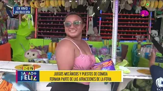 Juegos mecánicos y puestos de comida forman parte de las atracciones de la feria