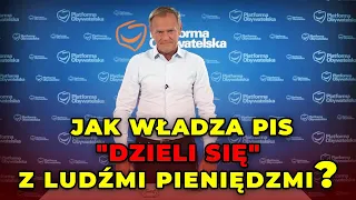 "Mam w ręku 2 tys. zł". Tusk pokazał, jak władza PiS "dzieli się" z ludźmi pieniędzmi