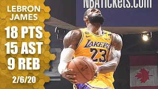 LeBron throws down reverse slam, flirts with triple-double vs. Rockets | 2019-20 NBA Highlights