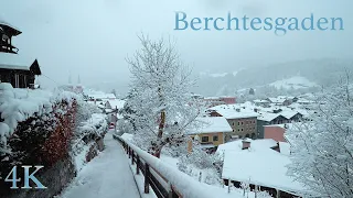 Walking in Heavy Snowfall, Berchtesgaden Winter Wonderland, Bavarian Alps, ASMR 4K