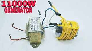 How to make 220V Energy 11000W Free Energy With And Light Bulb Transformer Ac motor New idea