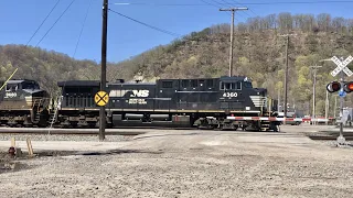 Railroad Switching At 10 Track RR Crossing, 2 Trains Passing At Same Time!  Ohio Trains