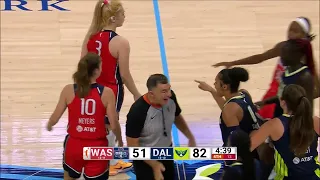 HEATED Moment Satou Sabally Takes Issue With Li Meng In BLOWOUT | Dallas Wings vs Washington Mystics