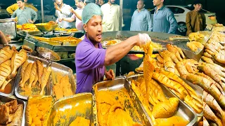 Famous Grilled Fish & Fish Fried Karachi Biggest SeaFood Street | Spicy and Crispy Fish Recipe