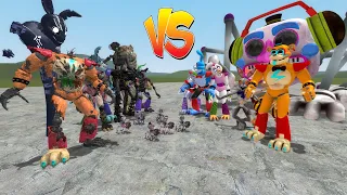 NEW all freddy RUIN army vs all bonnie RUIN army In Garry's Mod! Five Nights at Freddy's Security Br