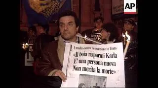 Italy - Vigil held to protest execution of Tucker