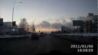 Падение метеорита 15.02.2013 вид из Екатеринбурга