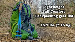 Backpacking gear list 2023 - Full comfort