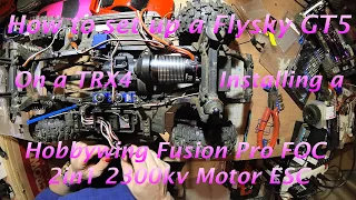 Hobbywing Fusion Pro 2300KV paired with Flysky GT5 in a TRX4 Land Rover