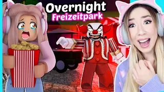 HALLOWEEN Freizeitpark OVERNIGHT Challenge für 1 Nacht (noob in ESCAPE the theme PARK obby ROBLOX)