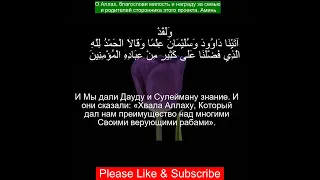 Коран Сура Ан-Намль | 27:15 | Чтение Корана с русским переводом | #quran #qurantranslation