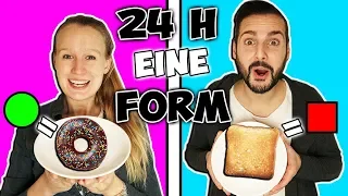 24 STUNDEN NUR EINE FORM ESSEN *Challenge* Kaan & Kathi dürfen nur Viereckige und runde Dinge essen!