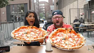 PIZZA OLYMPICS EATING CHALLENGE Vs @Arroncrascall  | RUDYS PIZZARIA | @LeahShutkever