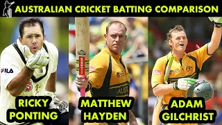 Ricky Ponting vs Matthew Hayden vs Adam Gilchrist Batting Comparison | Australian batsman Comparison
