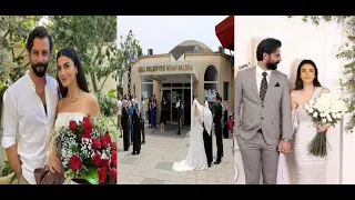 Se vio a Gökberk Demirci y Özge Yağız saliendo del salón de bodas