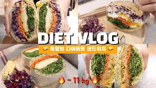 (SUB)Diet Vlog, 11kg 감량 성공🔥 다이어트 샌드위치 레시피ㅣ살빠지는 다이어트 식단ㅣ다이어트브이로그ㅣ#다이어트레시피#저탄수다이어트#키토식빵#저탄수베이킹#90초빵