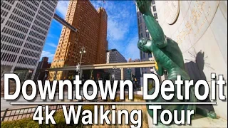 Walking Tour of Downtown Detroit | 4k Dji Mobile 2 | Ambient Music