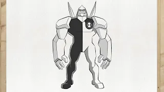 How to draw DIAMONDHEAD from BEN 10 step by step, VERY EASY for beginners