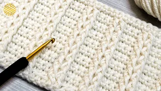 Only Two Rows! 💯 Easy Crochet Pattern for Beginners 👌🏻 Cool Crochet Stitch for Baby Blanket and Bag