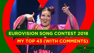 Eurovision Song Contest 2018 - My Top 43 (With comments)