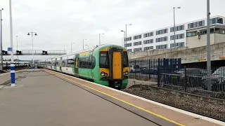 *RARE* Class 377 602 + 377 475 9 car departs Brighton for Ore