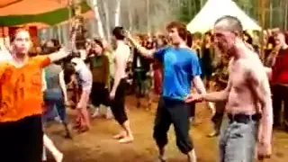 Russian Hippies dancing to Rainbow theme song