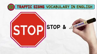 TRAFFIC SIGNS vocabulary in English. LEARN FAST and very easy