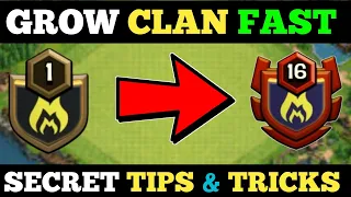 LEVEL UP YOUR CLAN FASTER IN CLASH OF CLANS | SECRET🤫 TIPS & TRICKS TO GROW CLAN FAST IN COC