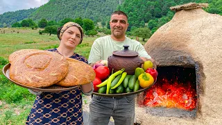 Increase Your Dopamine With This Relaxing Cooking Video! Meat and Potatoes in Pots and Fresh Bread
