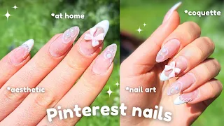 Aesthetic Pinterest COQUETTE Nails Tutorials ✨ à la maison ✨
