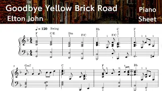 Goodbye Yellow Brick Road / Piano Sheet Music / Elton John/ by SangHeart Play