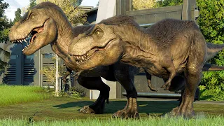 T-REX vs GIGANOTOSAURUS vs SPINOSAURUS vs INDOMINUS REX - Jurassic World Evolution 2