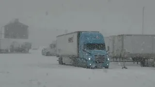 478#Alex-Дальнобой СШA...Utah,Wyoming,I-80..Snow storm..USA